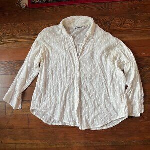 Sheer cream polka dot Zara shirt